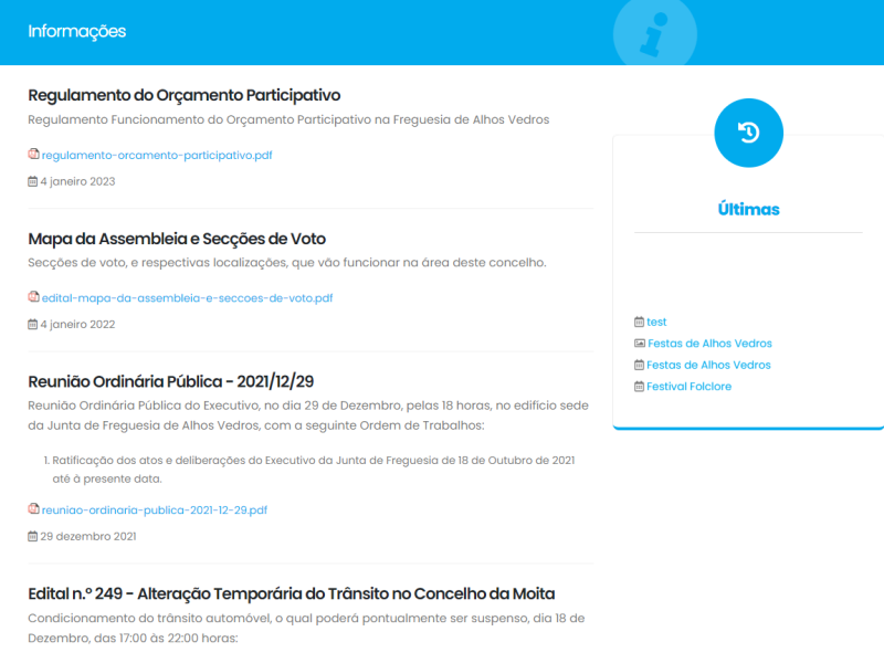 Sites Para Juntas de Freguesia Documentos
