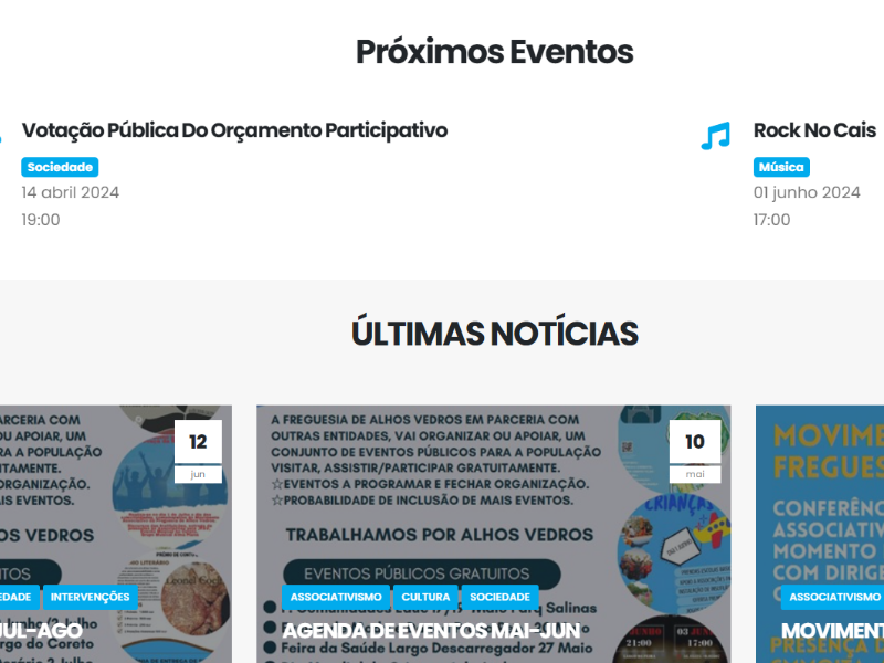 Sites Juntas de Feguesia Agenda